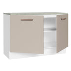 Mueble de Cocina para Fregadero 120 cm 2 Puertas (con Tablero) Blanco/Crema Agata Madesa