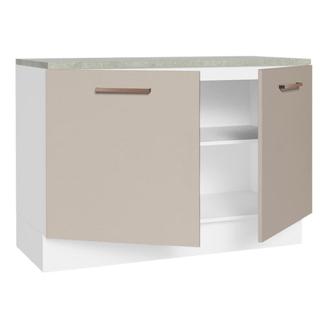 Mueble de Cocina para Fregadero 120 cm 2 Puertas (con Tablero) Blanco/Crema Agata Madesa