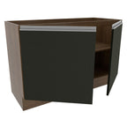 Gabinete Bajo para Fregadero 120 cm 2 Puertas Sin Encimera Marrón/Negro Madesa