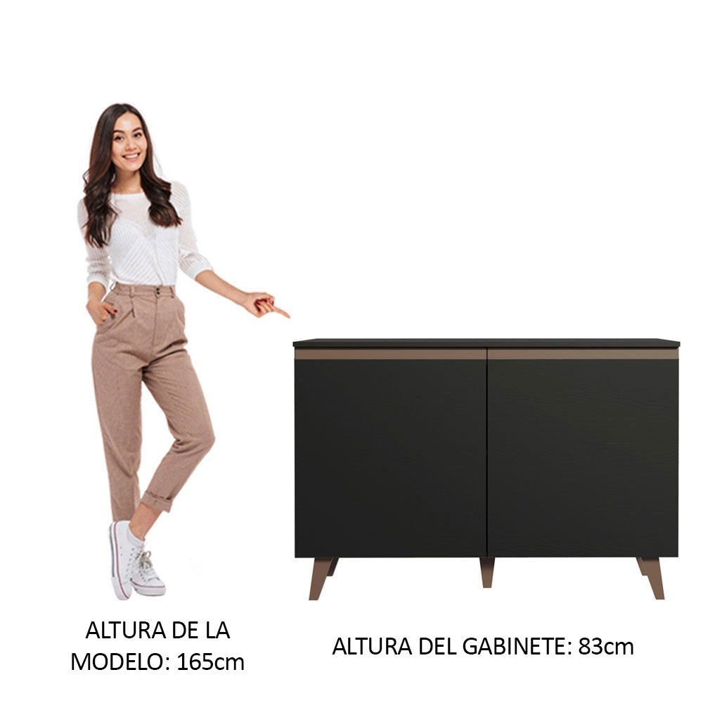 Gabinete Bajo para Fregadero 2 Puertas  Reims Negro