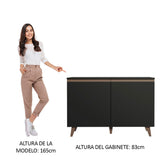 Gabinete Bajo para Fregadero 2 Puertas  Reims Negro