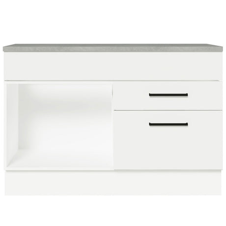 Mueble de Cocina para Fregadero 120 cm 1 Puerta y 2 Cajones (Con Tablero) Blanco Agata Madesa