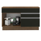 Gabinete Bajo para Fregadero 120 cm 1 Puerta 2 Cajones Marrón/Negro Glamy Madesa