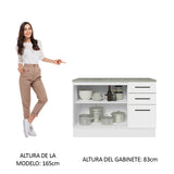 Mueble de Cocina Para Fregadero 120 cm 2 Puertas y 3 Cajones (Con Tablero) Blanco Agata Madesa
