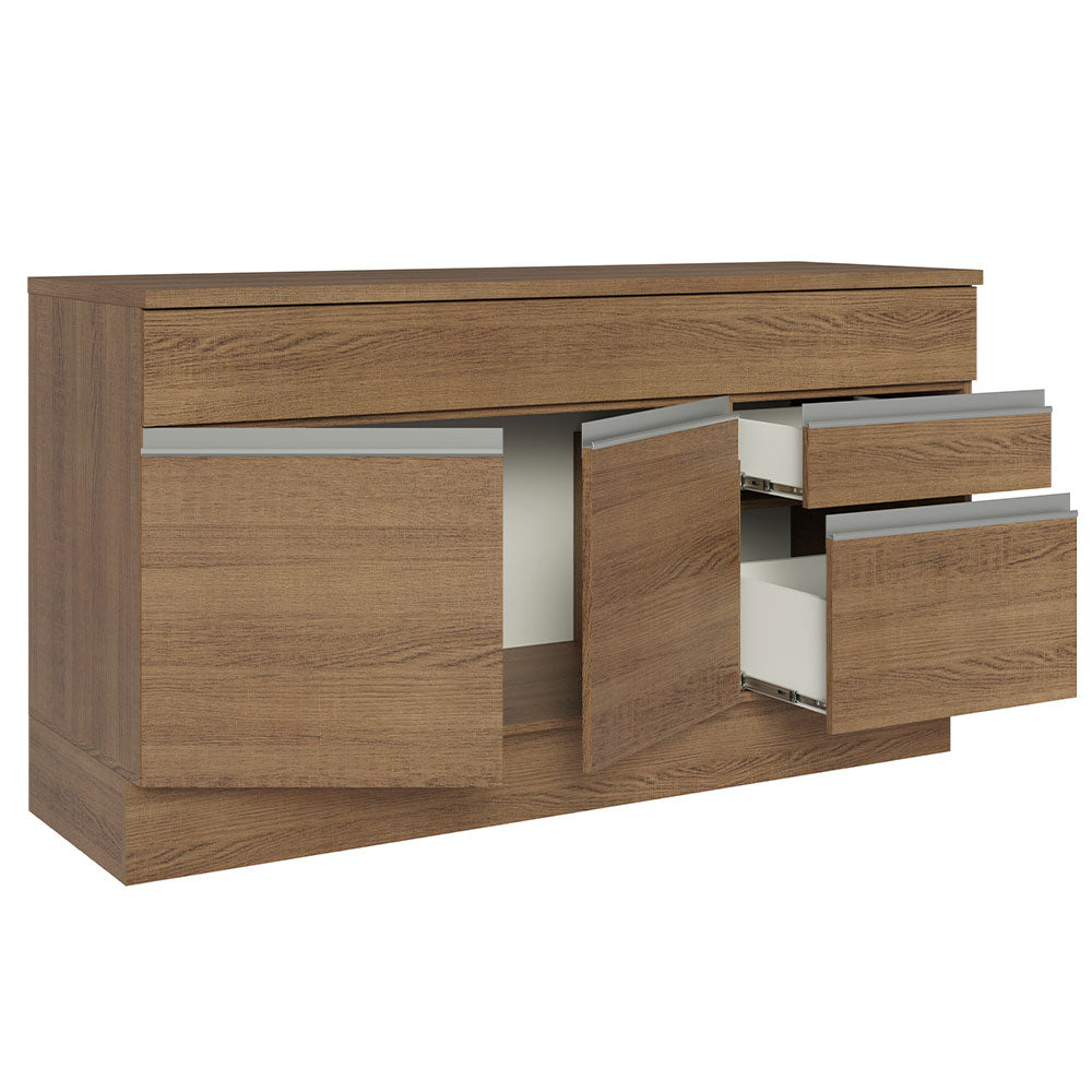 Gabinete Bajo para Fregadero 150 cm 2 Puertas 2 Cajones Marrón Glamy Madesa