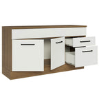 Gabinete Bajo 150cm 2 Cajones Marrón/Blanco Agata (Con Encimera)