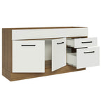 Gabinete Bajo 150 cm 2 Puertas 2 Cajones Sin Encimera Marrón/Blanco Agata Madesa