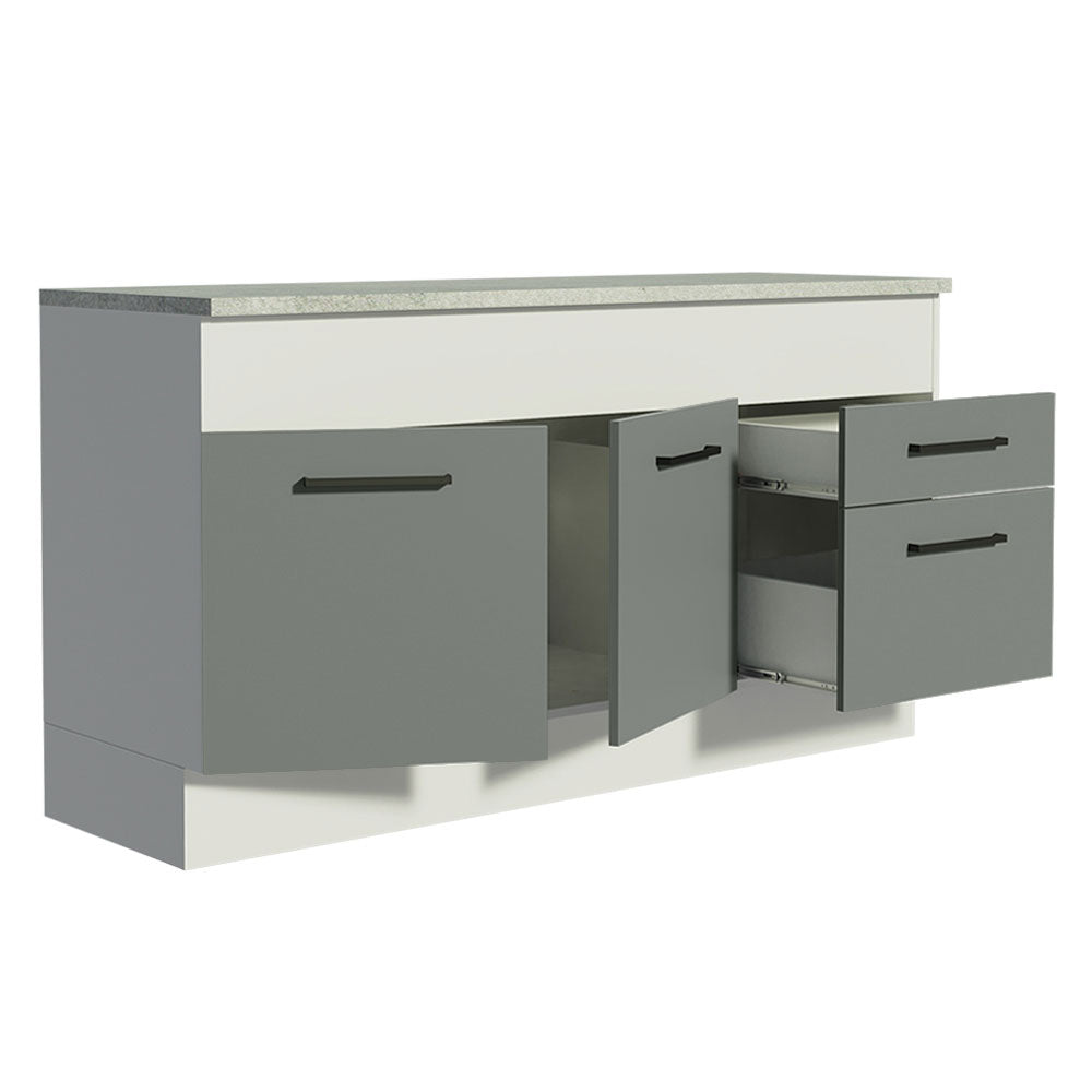 Gabinete Bajo Para Tarja 150 Cm 2 Puertas Y 2 Cajones Con Encimera gabinete-bajo-para-tarja-150-cm-2-puertas-y-2-cajones-con-encimera