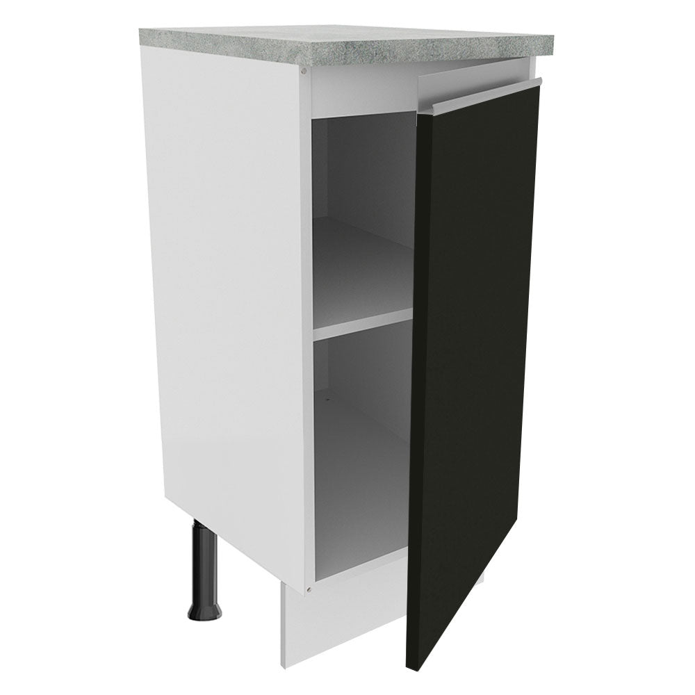Gabinete Bajo 35 cm 1 Puerta Blanco/Negro Glamy Madesa