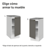 Gabinete Bajo de Cocina 35 cm 1 Puerta Blanco/Gris Vik Madesa