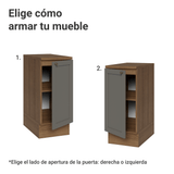 Gabinete Bajo de Cocina 35 cm 1 Puerta Marrón/Gris Vik Madesa
