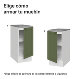 Gabinete Bajo de Cocina 35 cm 1 Puerta Blanco/Verde Vik Madesa
