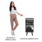 Gabinete Bajo 40 cm 1 Puerta Con Patas Gris Nice Madesa