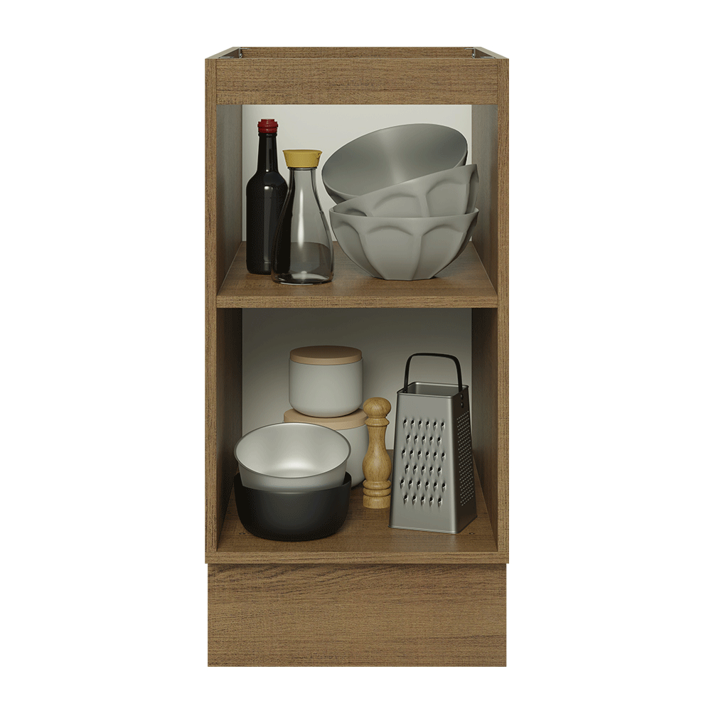 Gabinete Bajo de Cocina 40 cm 1 Puerta (Sin Encimera) Marrón/Gris Lux Madesa
