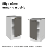 Gabinete Bajo de Cocina 40 cm 1 Puerta Blanco/Gris Vik Madesa