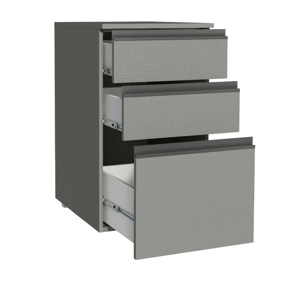 Gabinete Bajo 40 cm 3 Cajones Sin Patas Nice Gris