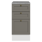 Gabinete Bajo 40 cm 3 Cajones Blanco/Gris Vik Madesa