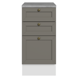 Gabinete Bajo de Cocina 40 cm 3 Cajones Blanco/Gris Vik Madesa