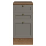 Gabinete Bajo de Cocina 40 cm 3 Cajones Marrón/Gris Vik Madesa