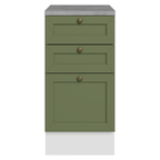 Gabinete Bajo 40 cm 3 Cajones Blanco/Verde Vik Madesa