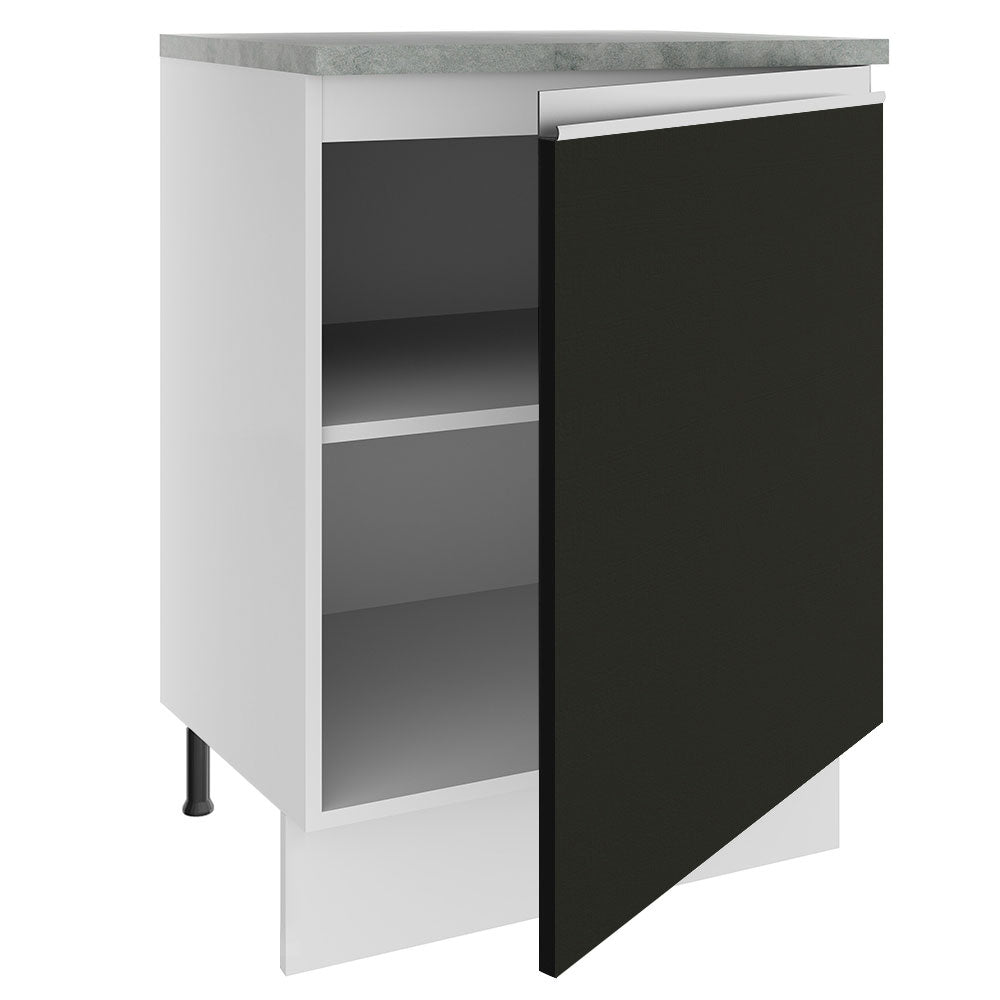 Gabinete Bajo 60 cm 1 Puerta Blanco/Negro Glamy Madesa