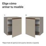 Gabinete Bajo 60 cm 1 Puerta Sin Patas Nice Crema