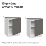 Gabinete Bajo de Cocina 60 cm 1 Puerta Blanco/Gris Vik Madesa
