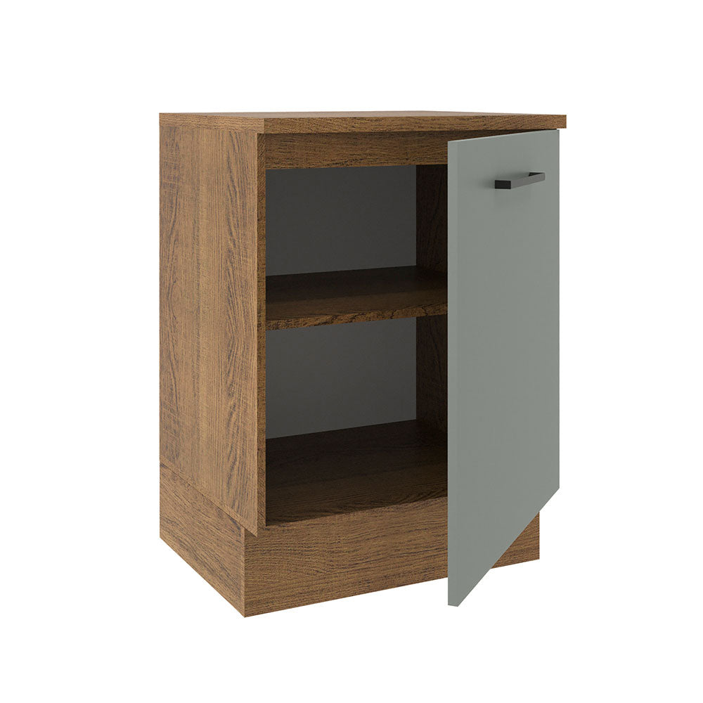 Gabinete Bajo 60 cm 1 Puerta Marrón/Gris Agata