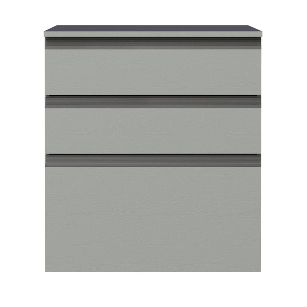 Gabinete Bajo 60 cm 3 Cajones Sin Patas Nice Gris