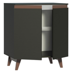 Gabinete Bajo 70 cm 2 Puertas Negro Reims Madesa
