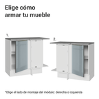 Gabinete Bajo Esquinero 94 cm 1 Puerta Blanco/Gris Lux Madesa