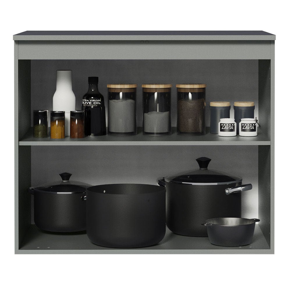 Gabinete Bajo 80 cm 2 Puertas Sin Patas Nice Gris