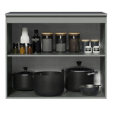 Gabinete Bajo 80 cm 2 Puertas Sin Patas Nice Gris