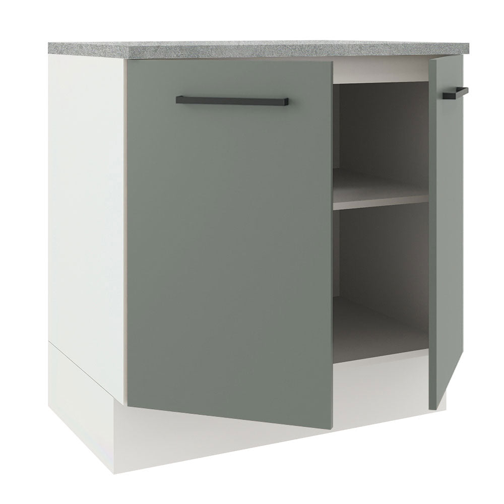 Gabinete Bajo 80cm 2 Puertas Blanco/Gris Agata