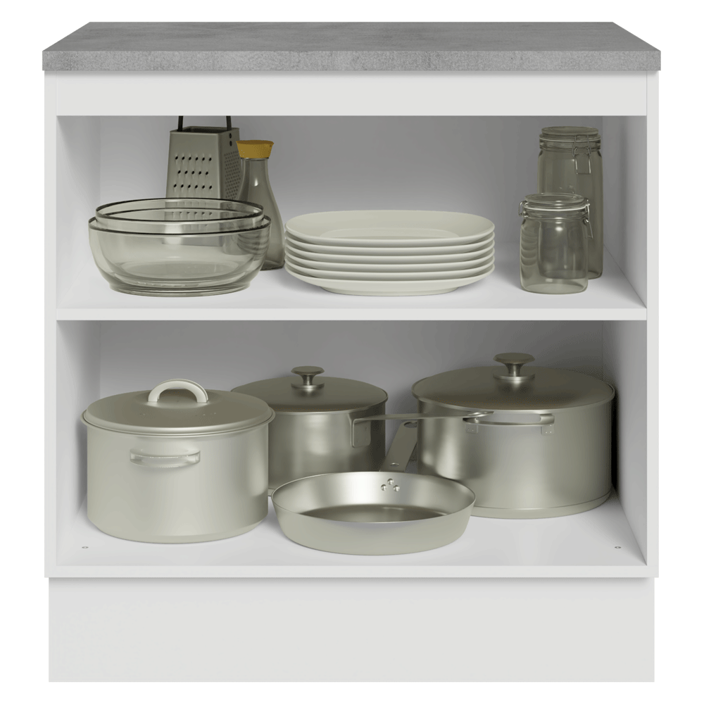 Gabinete Bajo de Cocina 80 cm 2 Puertas Blanco/Gris Vik Madesa