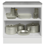 Gabinete Bajo de Cocina 80 cm 2 Puertas Blanco/Verde Vik Madesa