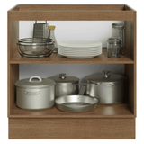 Gabinete Bajo de Cocina 80 cm 2 Puertas (Sin Encimera) Marrón/Verde Vik Madesa