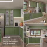 Gabinete Bajo de Cocina 80 cm 2 Cajones (Sin Encimera) Blanco/Verde Vik Madesa