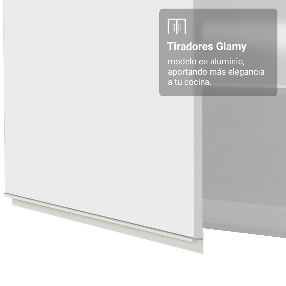 Gabinete Superior 120 cm 2 Puertas Glamy Blanco