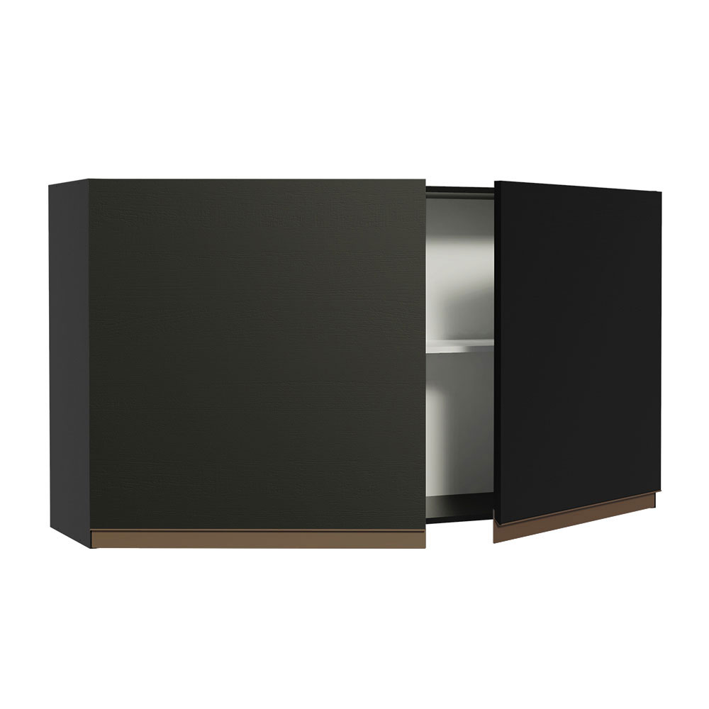 Gabinete Superior 120 cm 2 Puertas Negro Reims Madesa 01
