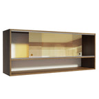 Gabinete Superior 120 cm 2 Puertas Corredizas de Vidrio 1 Nicho Marrón Reims, Glamy, Lux, Stella y Agata Madesa