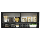 Gabinete Superior 120 cm 2 Puertas Corredizas de Vidrio Esmerilado 1 Nicho Negro Reims Madesa