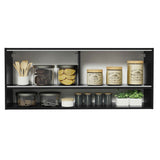Gabinete Superior 2 Puertas Correderas Vidrio 120cm 1 Nicho Reims Negro