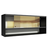 Gabinete Superior Reims 120cm 2 Puertas Corredizas de Vidrio Reflejante 1 Nicho Negro