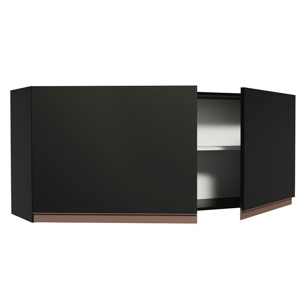 Gabinete Superior 120 x 50 cm 2 Puertas Reims Negro