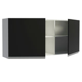 Gabinete Superior 150 cm 2 Puertas 2 Nichos Glamy Blanco/Negro