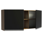 Gabinete Superior 150 cm 2 Puertas 2 Nichos Marrón/Negro Glamy Madesa