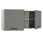 Gabinete Superior 150 cm 2 Puertas 2 Nichos Blanco/Gris Agata Madesa