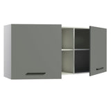 Gabinete Superior 150 cm 2 Puertas y 2 Nichos Agata Blanco/Gris