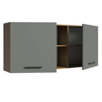 Gabinete Superior 150 cm 2 Puertas 2 Nichos Marrón/Gris Agata Madesa